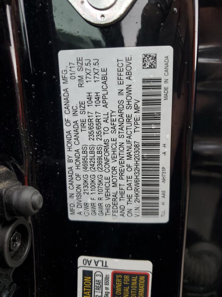 2017 Honda Cr-V Lx VIN: 2HKRW6H32HH203087 Lot: 85172735