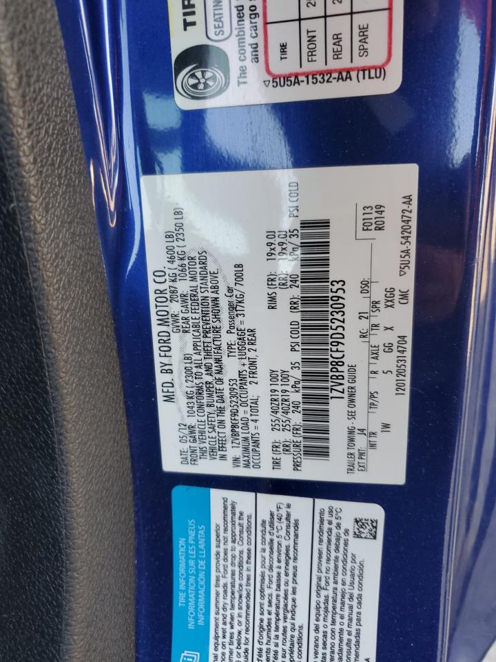 2013 Ford Mustang Gt VIN: 1ZVBP8CF9D5230953 Lot: 86596395