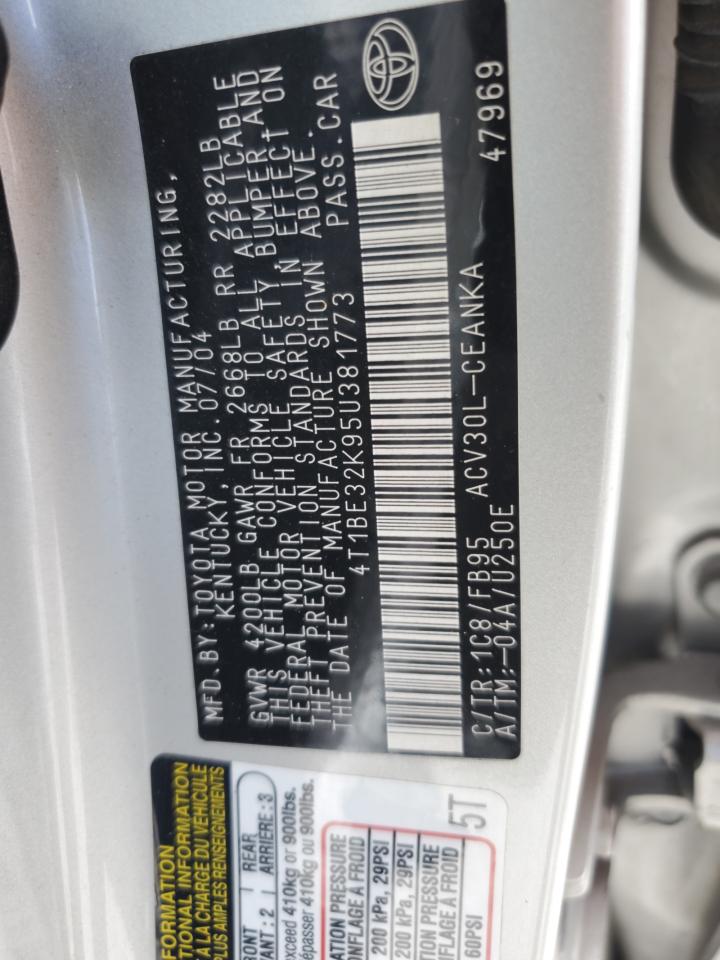 2005 Toyota Camry Le VIN: 4T1BE32K95U381773 Lot: 85305405