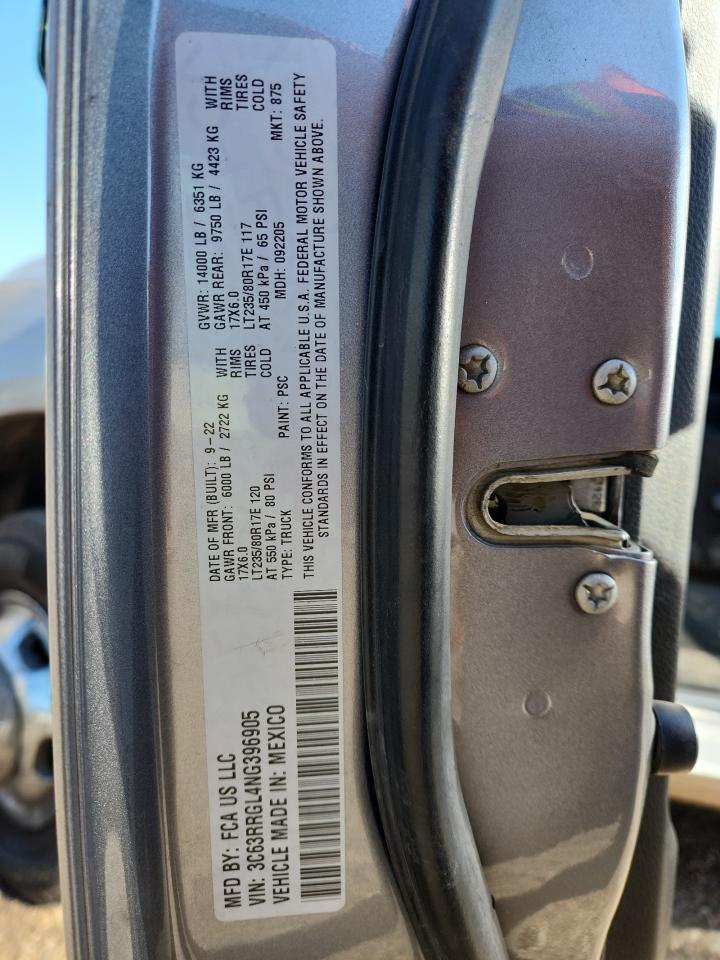 2022 Ram 3500 Tradesman VIN: 3C63RRGL4NG396905 Lot: 90459695