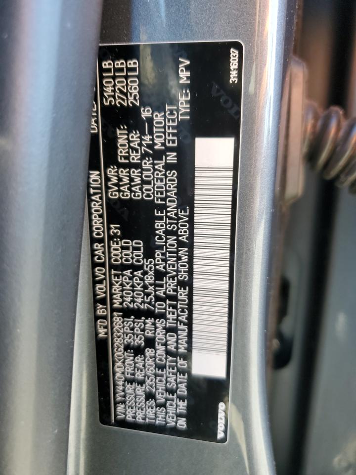 2016 Volvo Xc60 T5 Premier VIN: YV440MDK0G2832681 Lot: 85833695