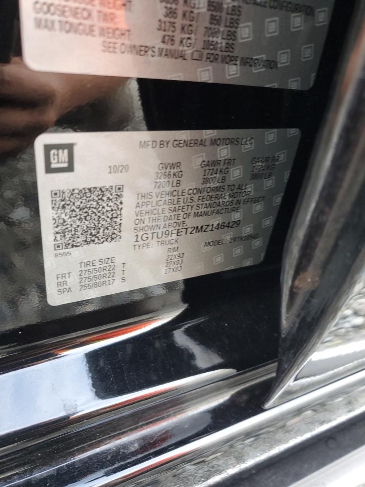 2021 GMC Sierra K1500 Denali VIN: 1GTU9FET2MZ146429 Lot: 85641975