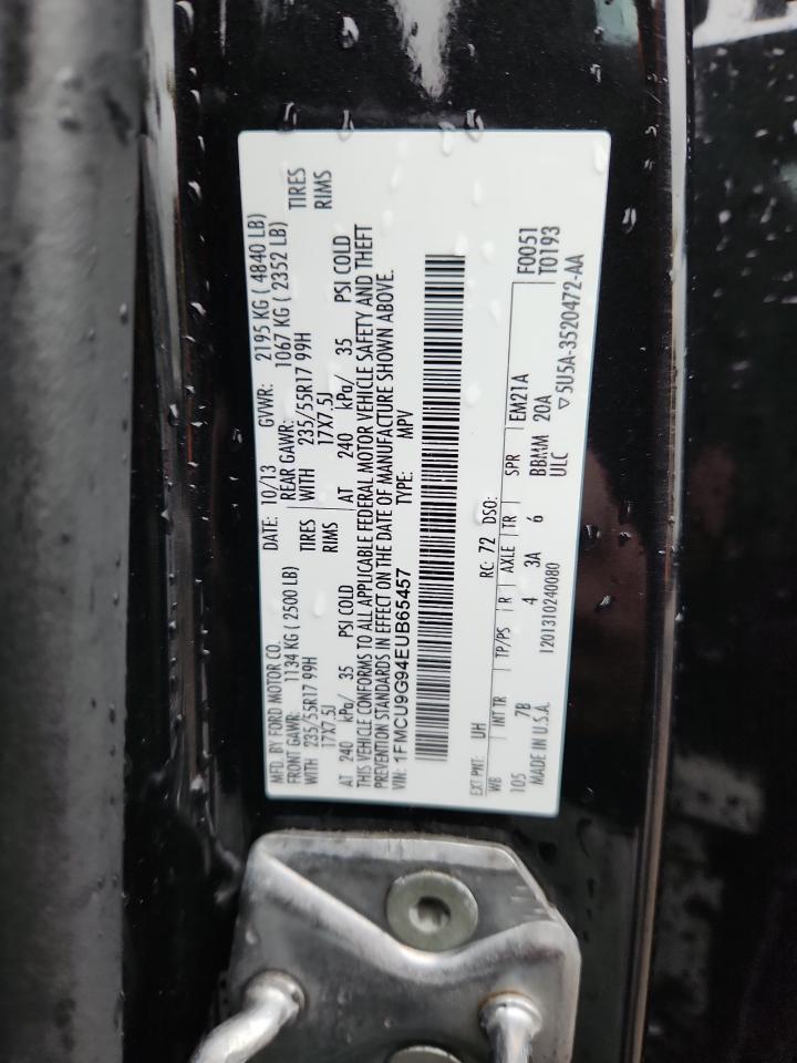 2014 Ford Escape Se VIN: 1FMCU9G94EUB65457 Lot: 85549435