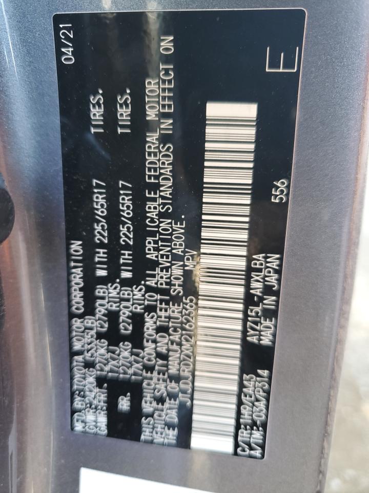 2021 Lexus Nx 300H Base VIN: JTJDJRDZXM2162365 Lot: 83952305