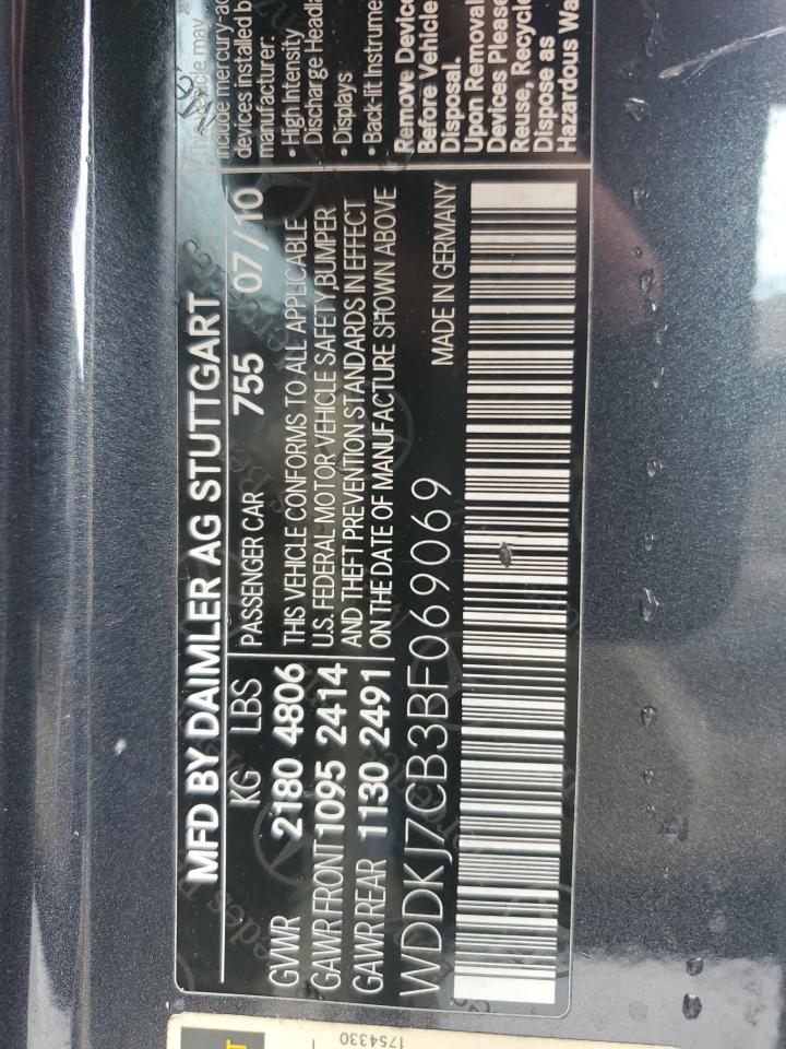 2011 Mercedes-Benz E 550 VIN: WDDKJ7CB3BF069069 Lot: 82473055