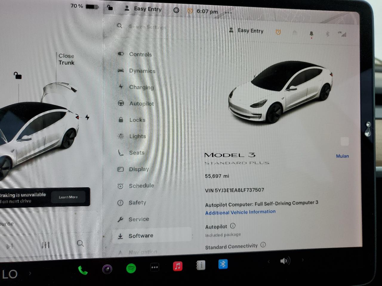 2020 Tesla Model 3 VIN: 5YJ3E1EA8LF737507 Lot: 82612035