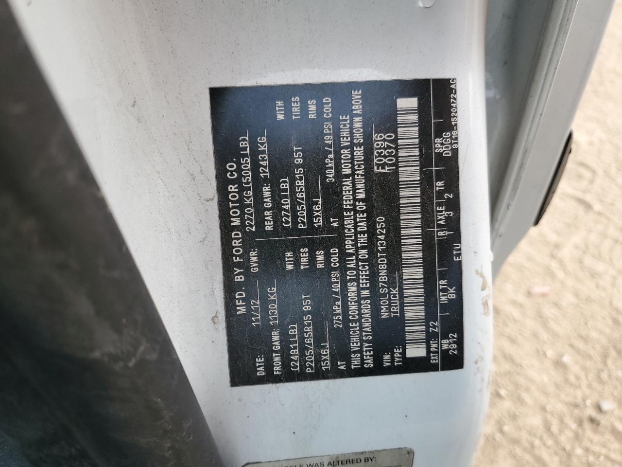 2013 Ford Transit Connect Xlt VIN: NM0LS7BN8DT134250 Lot: 90026535