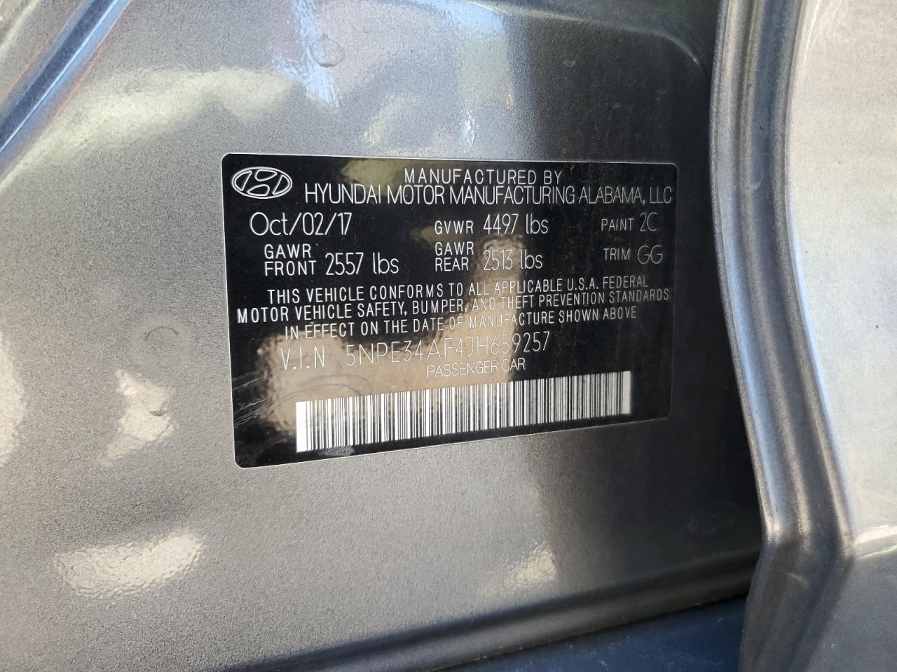 2018 Hyundai Sonata Sport VIN: 5NPE34AF4JH659257 Lot: 86883975