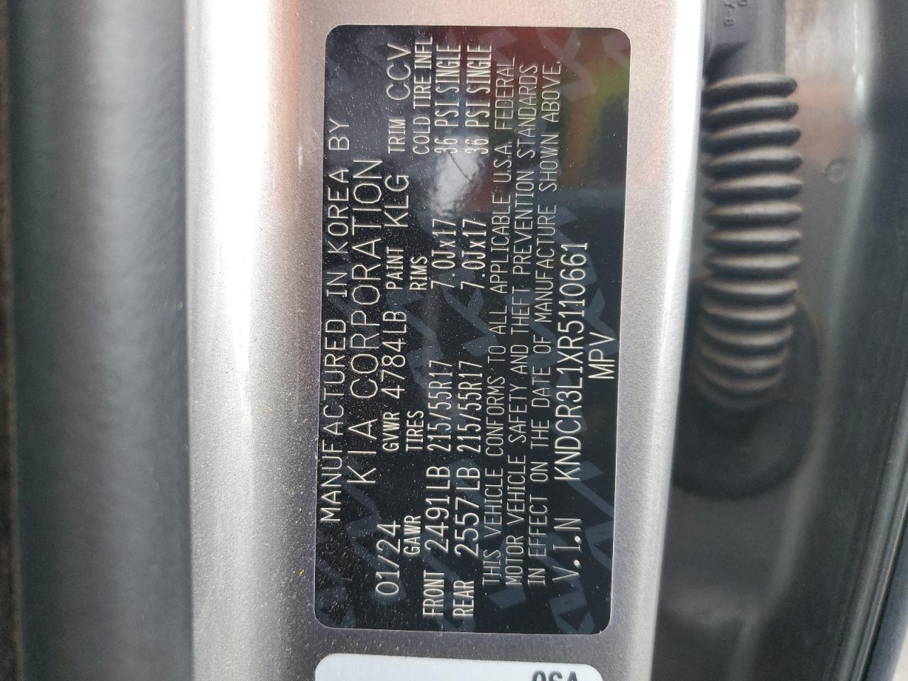 2024 Kia Niro Wind VIN: KNDCR3L1XR5110661 Lot: 86876785