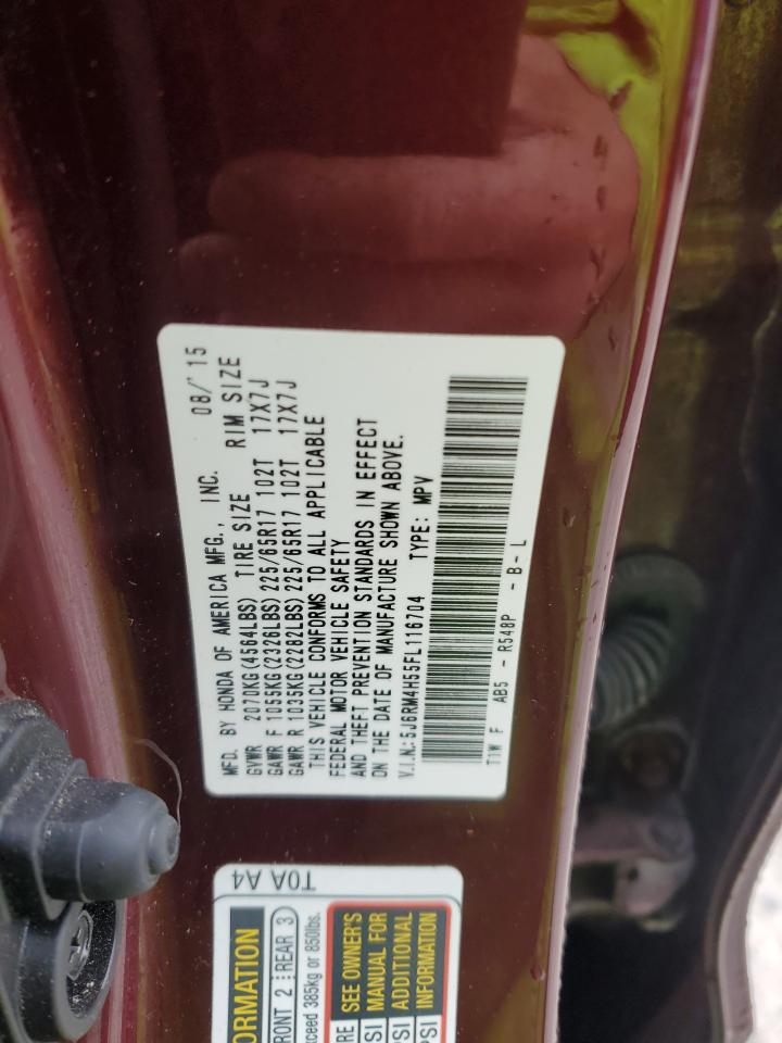 2015 Honda Cr-V Ex VIN: 5J6RM4H55FL116704 Lot: 87438035