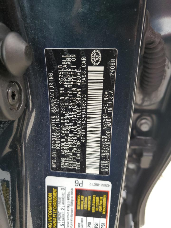 2017 Toyota Camry Le VIN: 4T1BF1FK2HU446723 Lot: 85264675