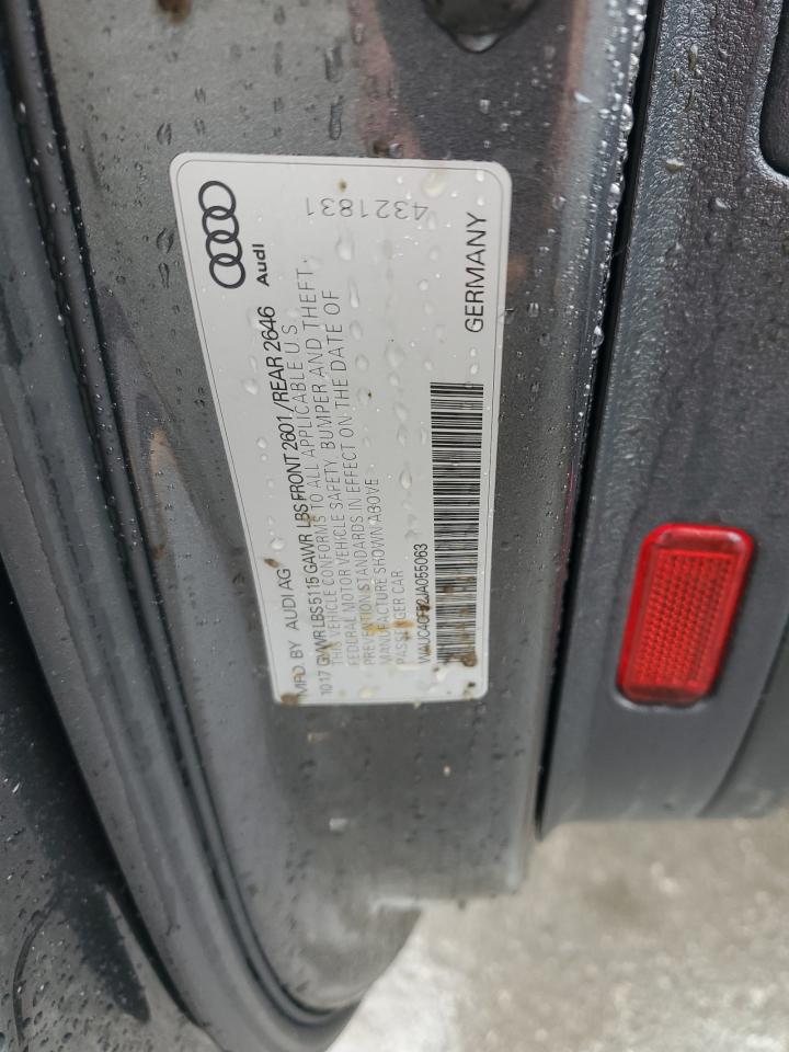 2018 Audi S5 Prestige VIN: WAUC4CF52JA055063 Lot: 85526395