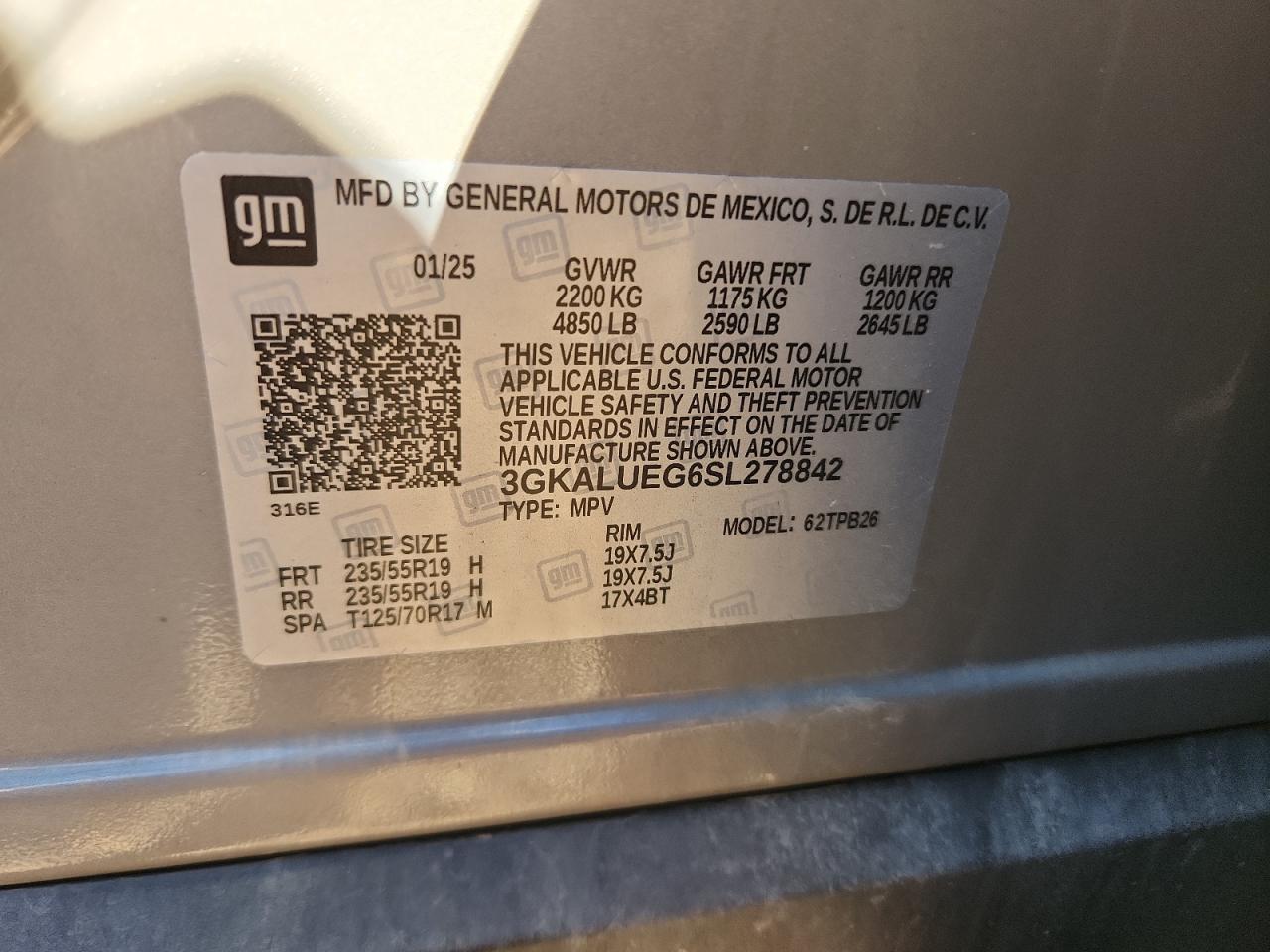 2025 GMC Terrain Elevation VIN: 3GKALUEG6SL278842 Lot: 82488115