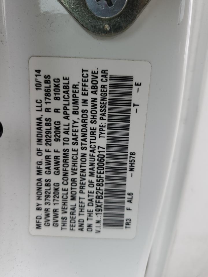 2015 Honda Civic Ex VIN: 19XFB2F85FE006017 Lot: 82200425