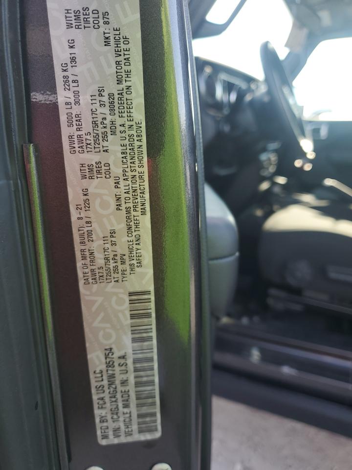 2021 Jeep Wrangler Sport VIN: 1C4GJXAG2MW785754 Lot: 85862195