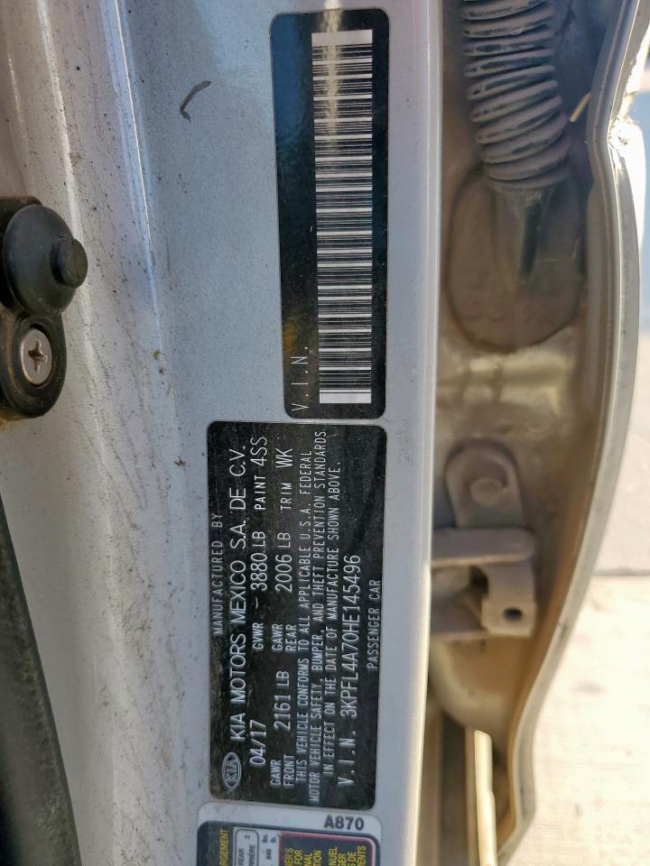 2017 Kia Forte Lx VIN: 3KPFL4A70HE145496 Lot: 84952295