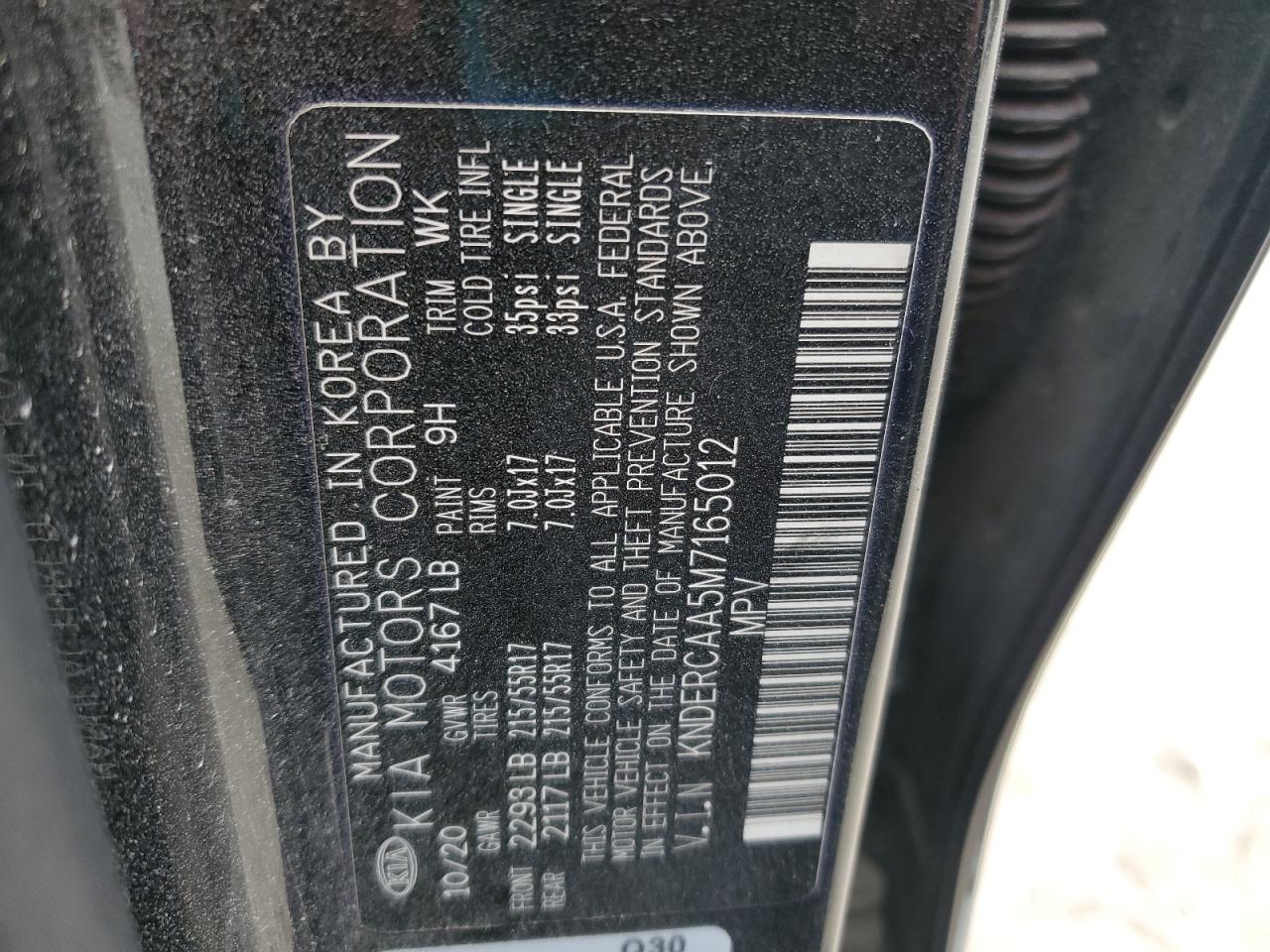 2021 Kia Seltos Ex VIN: KNDERCAA5M7165012 Lot: 85415535