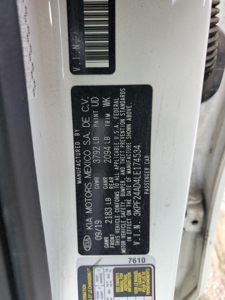 2020 Kia Forte Fe VIN: 3KPF24AD4LE174534 Lot: 85389515