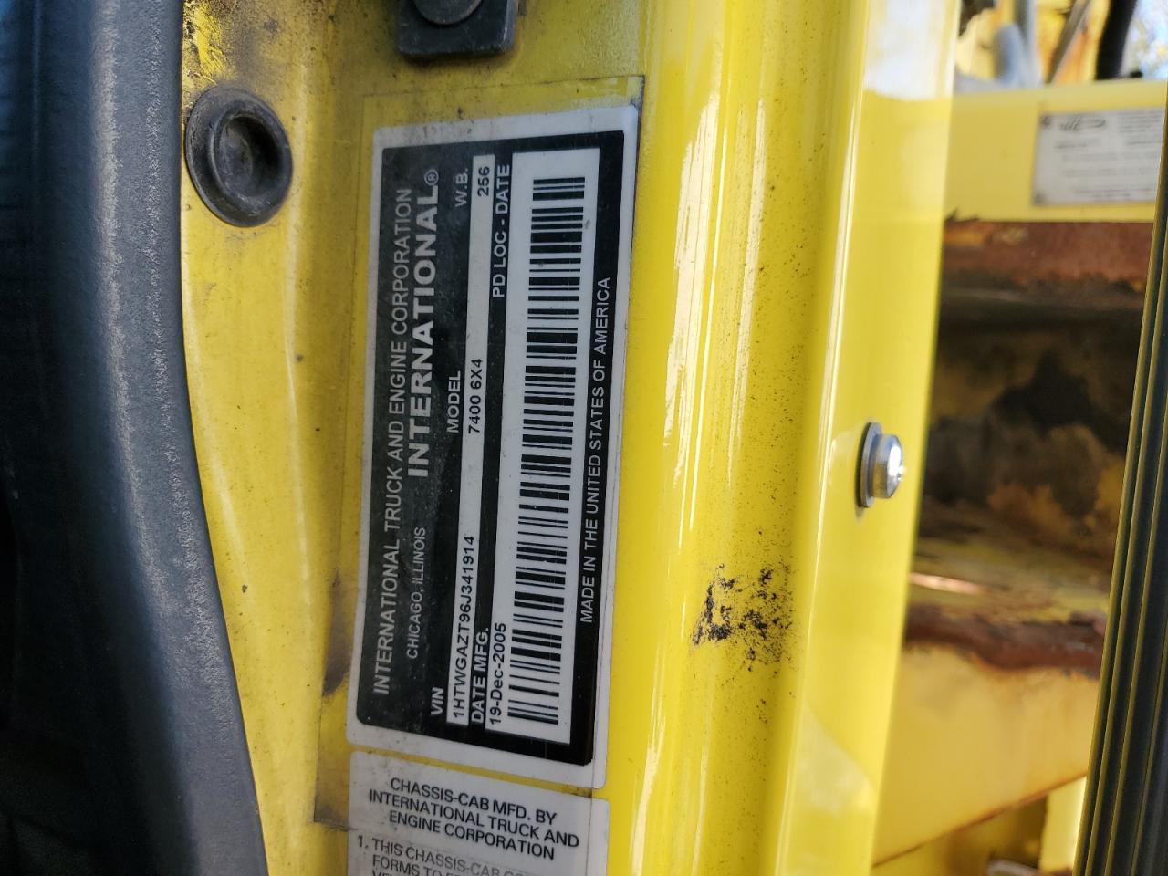 2006 International 7000 7400 VIN: 1HTWGAZT96J341914 Lot: 84735645