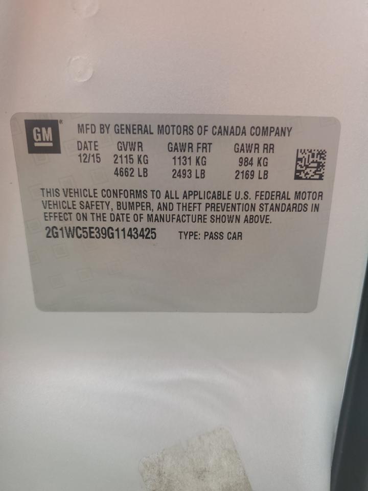 2016 Chevrolet Impala Limited Ltz VIN: 2G1WC5E39G1143425 Lot: 85385575