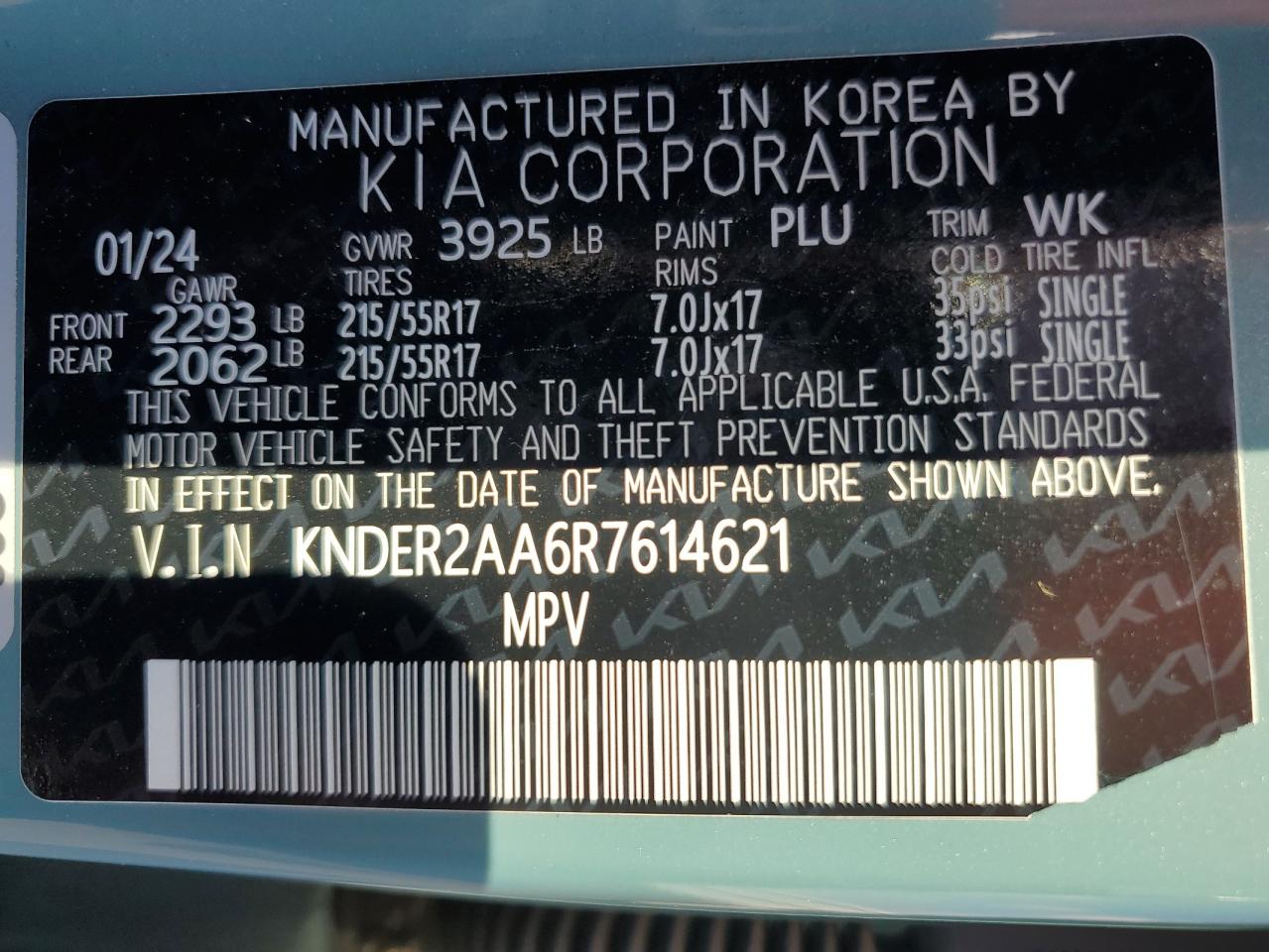 2024 Kia Seltos Ex VIN: KNDER2AA6R7614621 Lot: 89881175