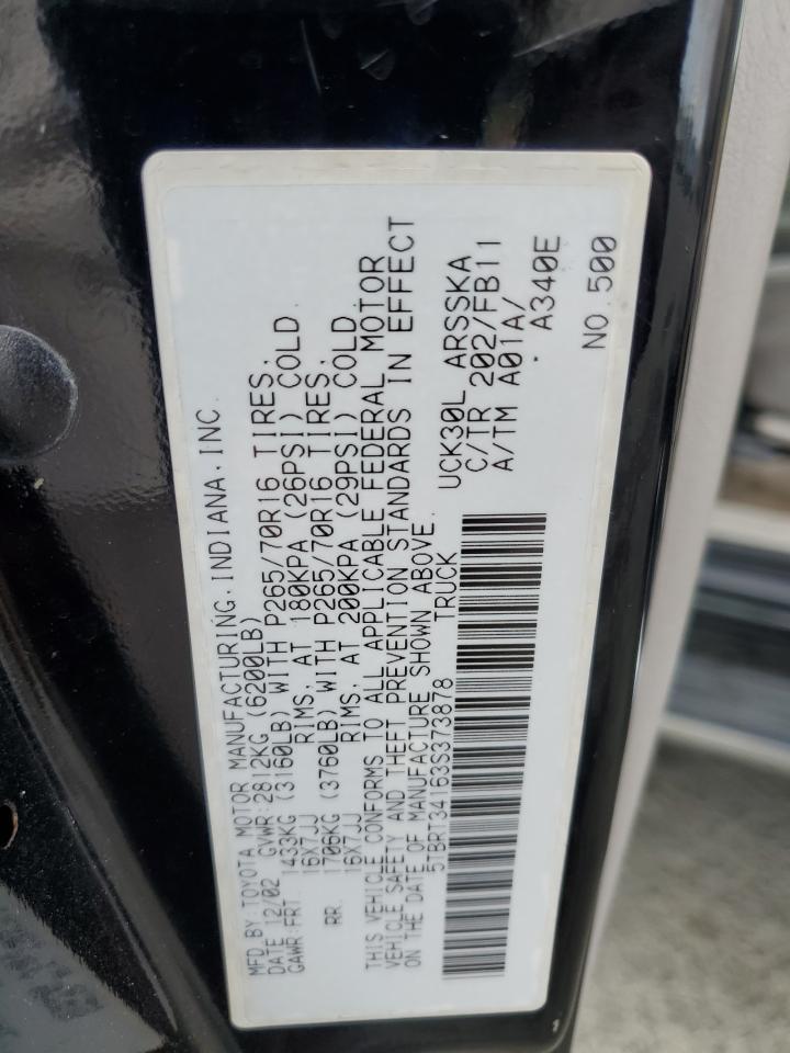 2003 Toyota Tundra Access Cab Sr5 VIN: 5TBRT34163S373878 Lot: 82252195