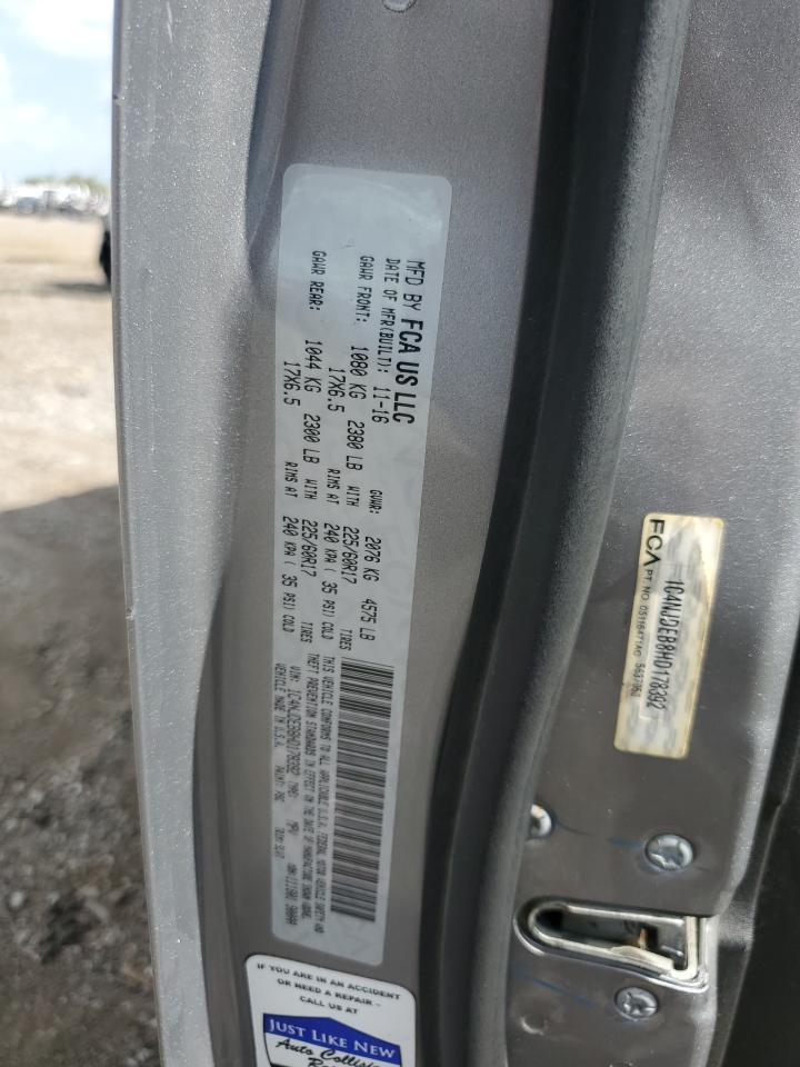 2017 Jeep Compass Latitude VIN: 1C4NJDEB8HD178392 Lot: 85283645