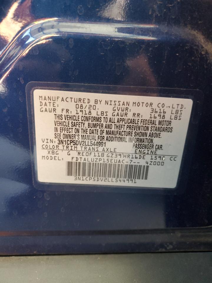 2020 Nissan Kicks Sr VIN: 3N1CP5DV2LL544991 Lot: 91066975