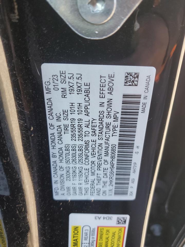 2023 Honda Cr-V Sport Touring VIN: 2HKRS6H94PH806850 Lot: 84999285