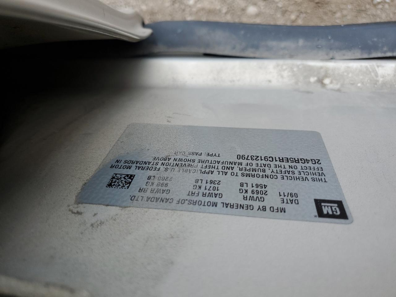 2012 Buick Regal VIN: 2G4GR5ER1C9123790 Lot: 82229595