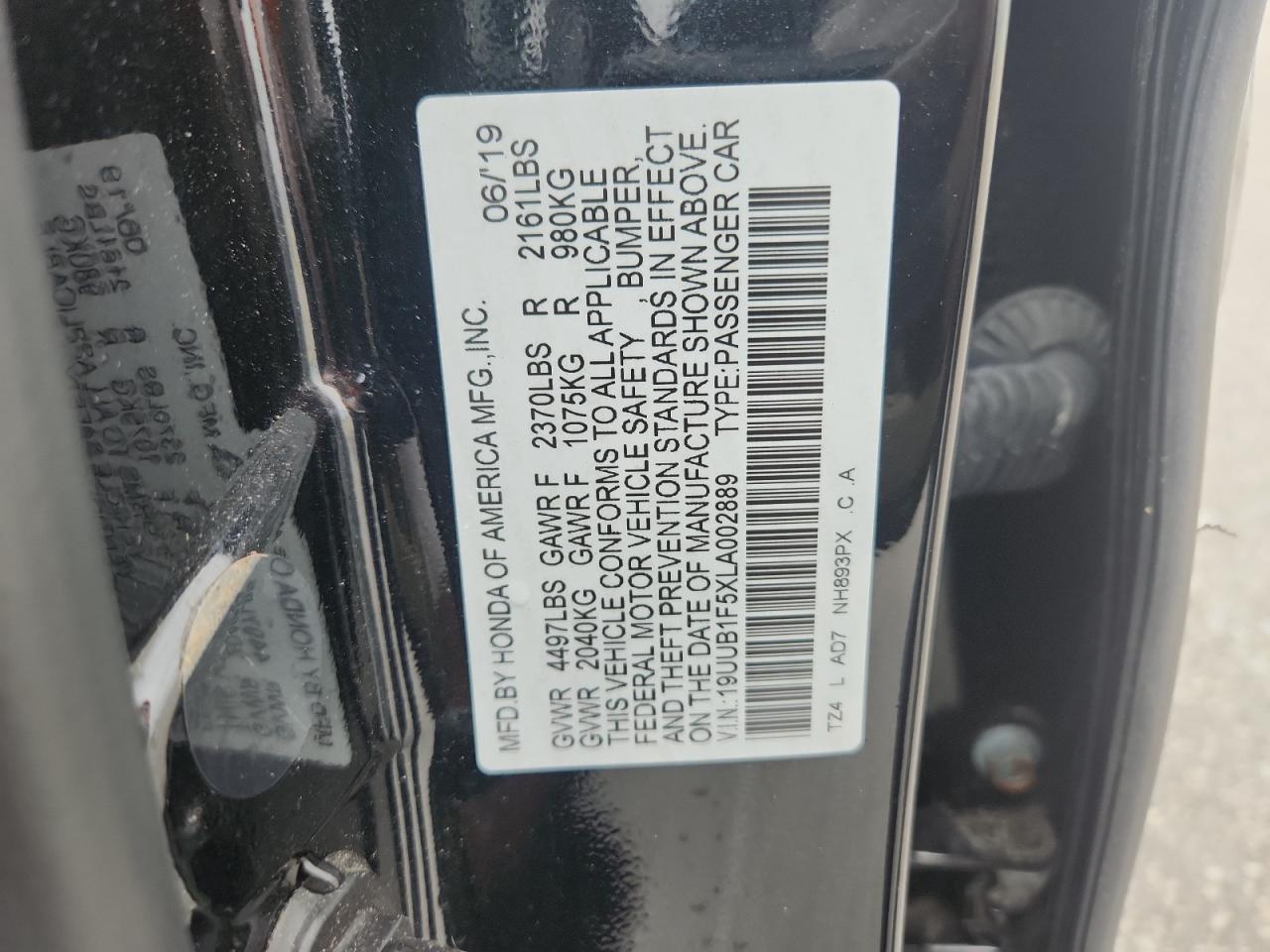2020 Acura Tlx Technology VIN: 19UUB1F5XLA002889 Lot: 82420085