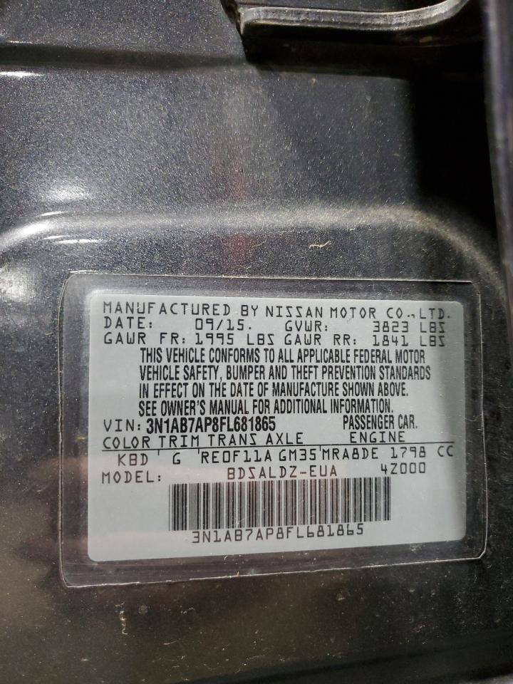 2015 Nissan Sentra S VIN: 3N1AB7AP8FL681865 Lot: 86173215