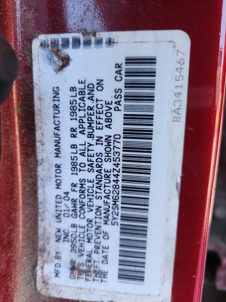 2004 Pontiac Vibe VIN: 5Y2SM62844Z453770 Lot: 86071265