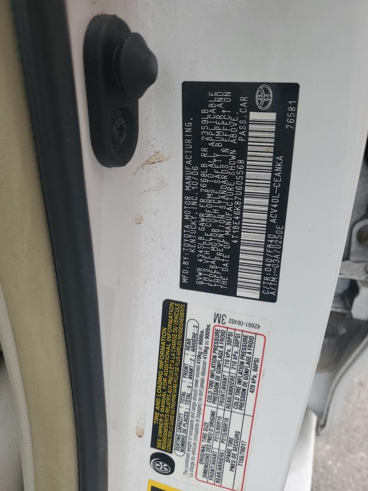 2007 Toyota Camry Ce VIN: 4T1BE46K87U605568 Lot: 85584025