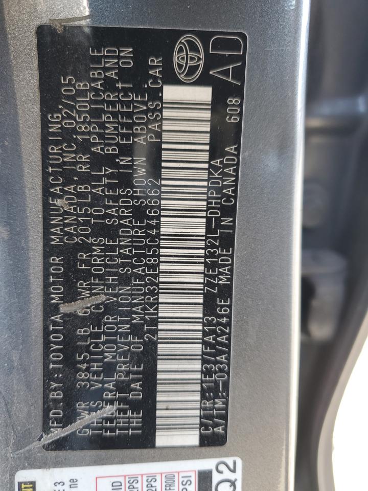 2005 Toyota Corolla Matrix Xr VIN: 2T1KR32E85C446662 Lot: 84412535
