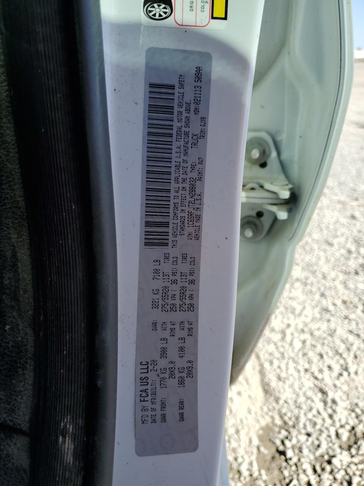 2020 Ram 1500 Laramie VIN: 1C6SRFJT2LN288032 Lot: 86774225