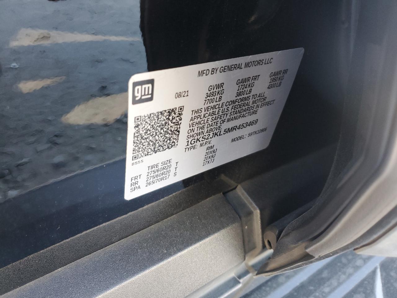 2021 GMC Yukon Xl Denali VIN: 1GKS2JKL5MR453469 Lot: 82472385