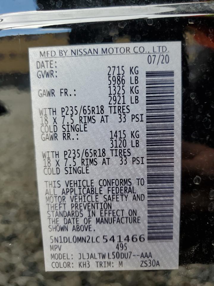 2020 Infiniti Qx60 Luxe VIN: 5N1DL0MN2LC541466 Lot: 90056735