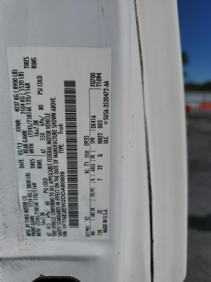 2013 Ford Econoline E250 Van VIN: 1FTNE2EW2DDA80609 Lot: 85167075