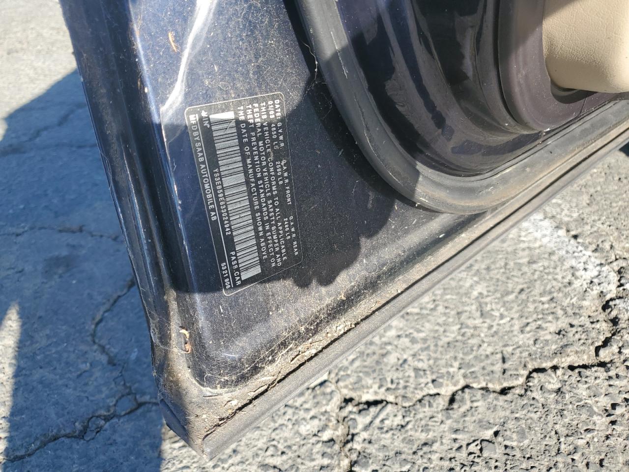 2003 Saab 95 VIN: S3EB59E633024942 Lot: 87308575