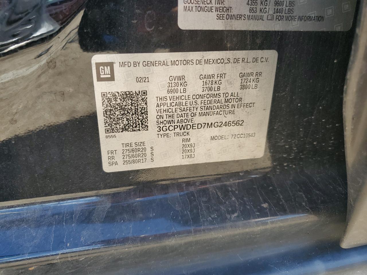 2021 Chevrolet Silverado C1500 Rst VIN: 3GCPWDED7MG246562 Lot: 85092405