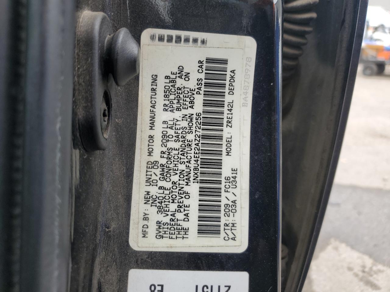 2010 Toyota Corolla Base VIN: 1NXBU4EE2AZ272256 Lot: 85275555