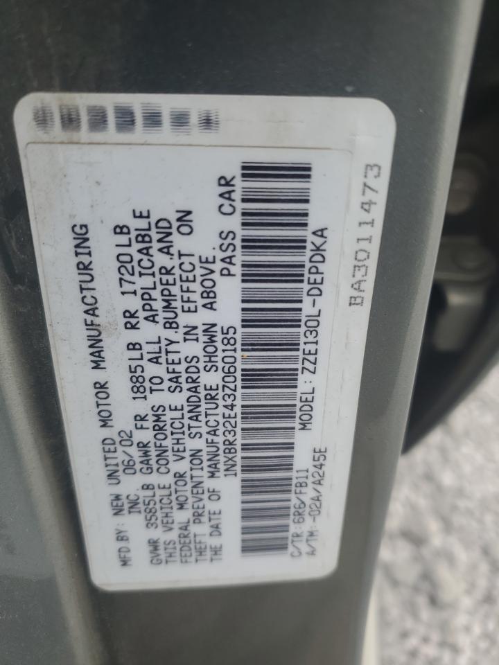 2003 Toyota Corolla Ce VIN: 1NXBR32E43Z060185 Lot: 84921115