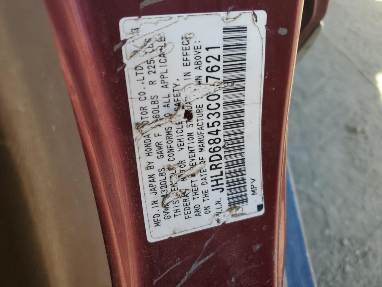 2003 Honda Cr-V Lx VIN: JHLRD68453C007621 Lot: 85013435