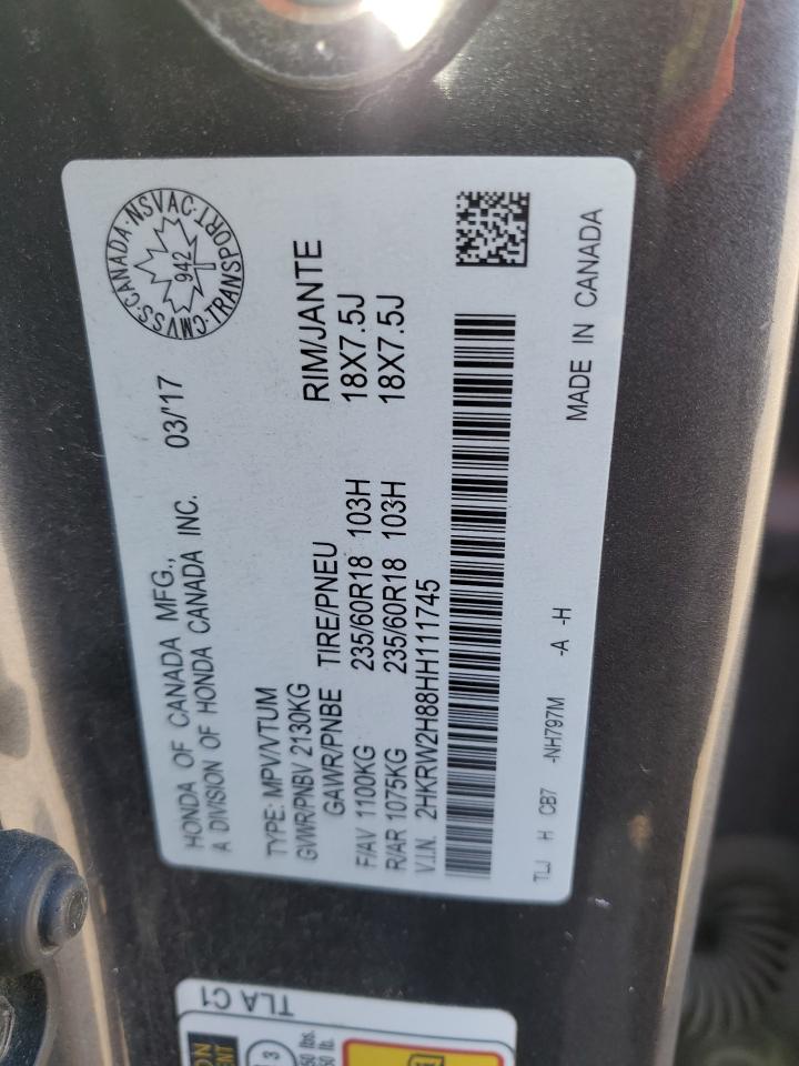 2017 Honda Cr-V Exl VIN: 2HKRW2H88HH111745 Lot: 86314315