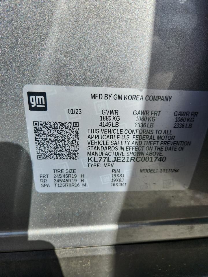 2024 Chevrolet Trax 2Rs VIN: KL77LJE21RC001740 Lot: 82267275