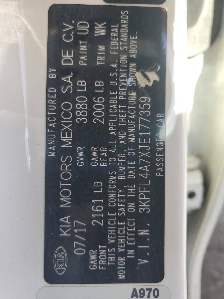 2018 Kia Forte Lx VIN: 3KPFL4A7XJE177359 Lot: 85901965