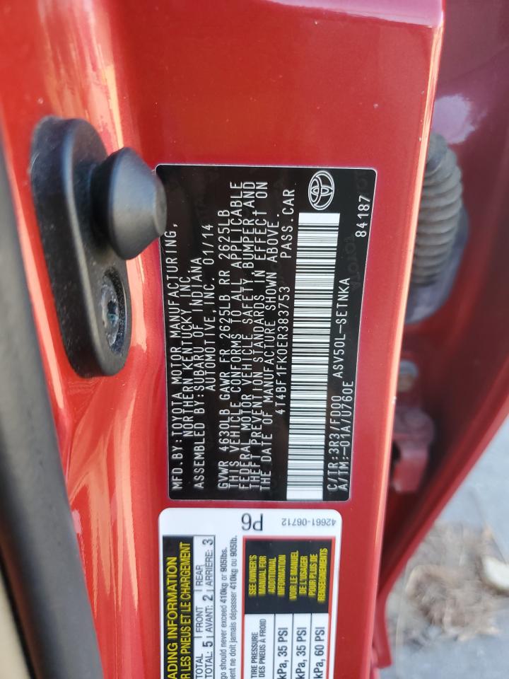 2014 Toyota Camry L VIN: 4T4BF1FK0ER383753 Lot: 85114205