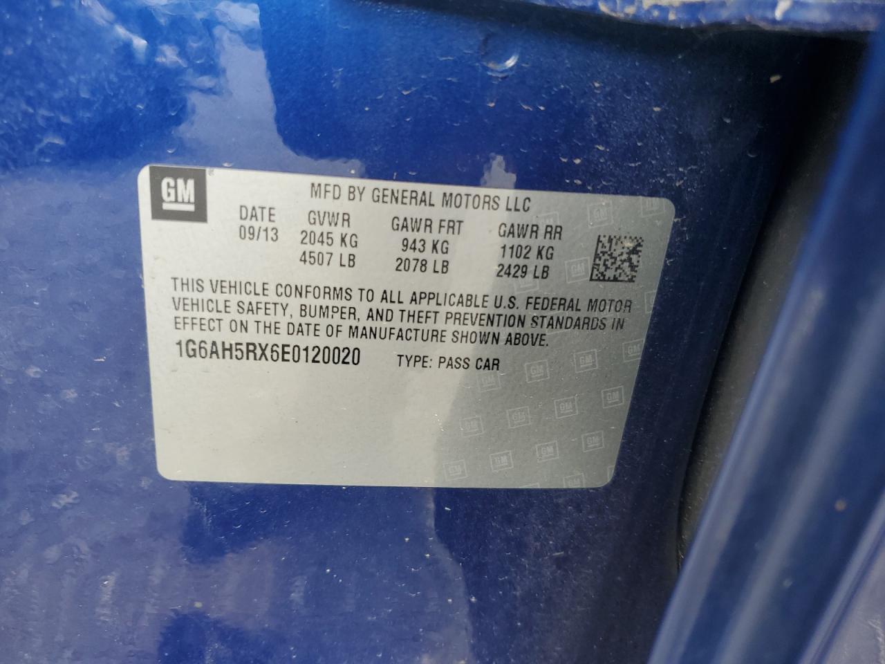 2014 Cadillac Ats Luxury VIN: 1G6AH5RX6E0120020 Lot: 90247545