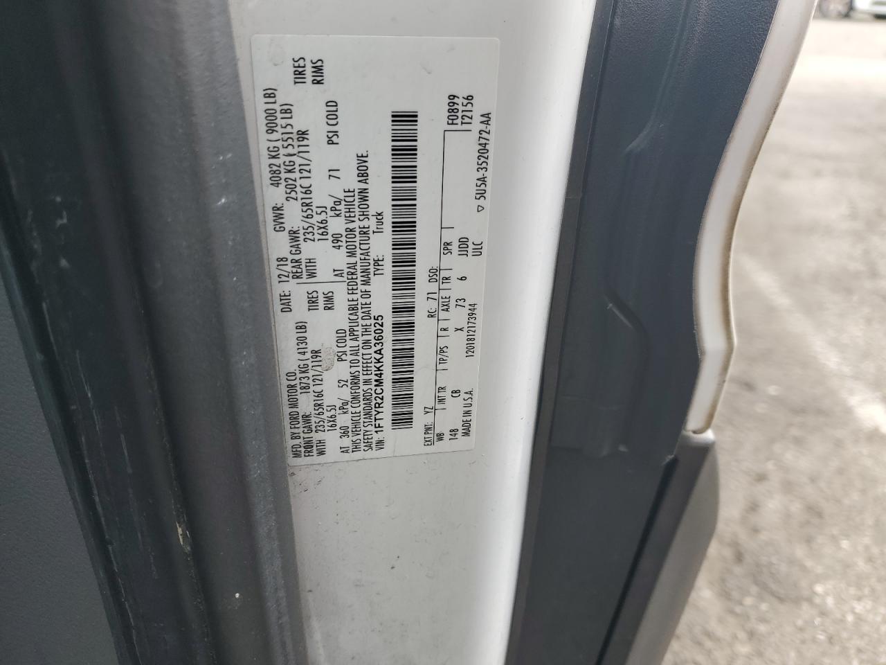 2019 Ford Transit T-250 VIN: 1FTYR2CM4KKA36025 Lot: 84793255
